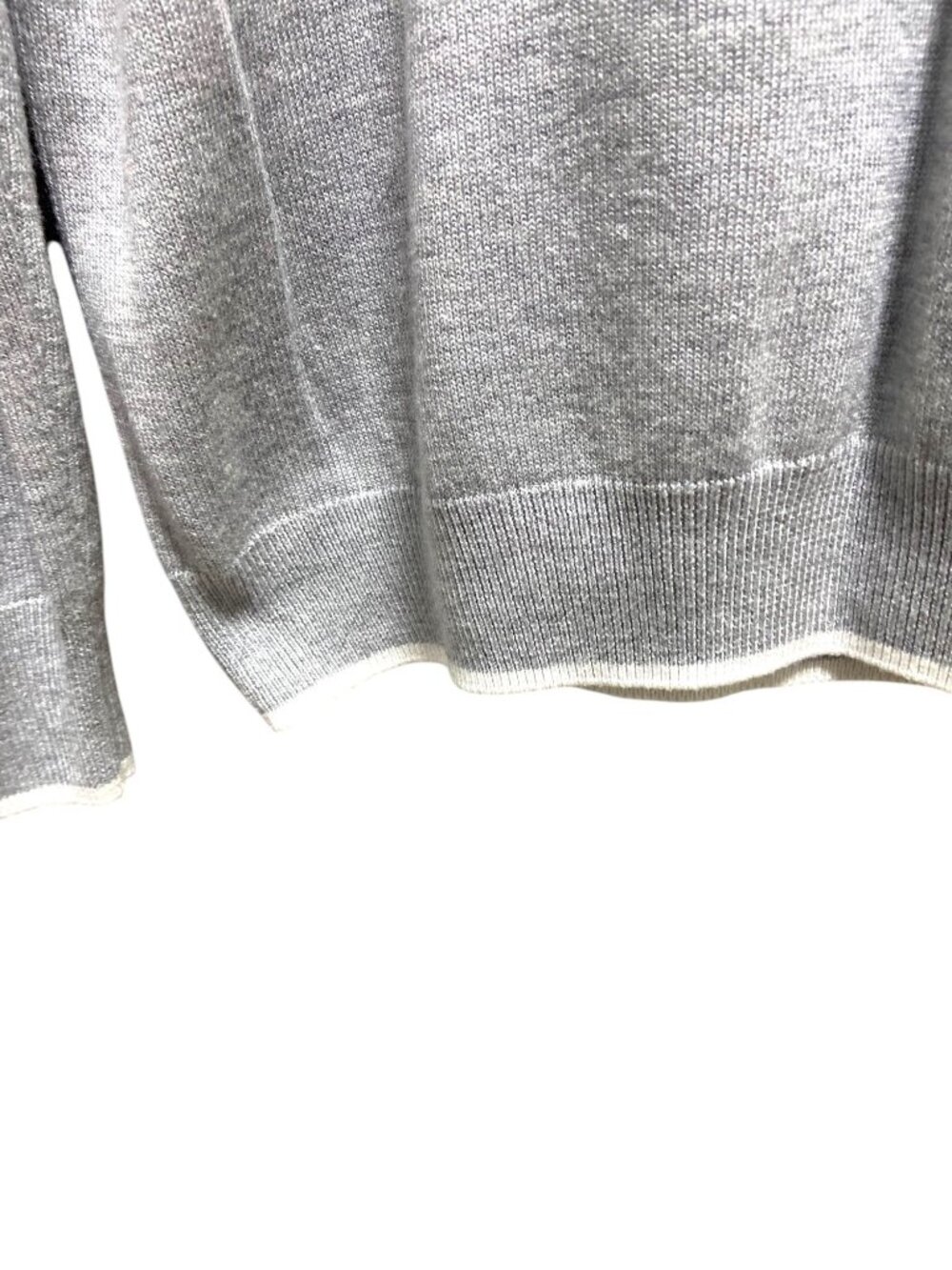 Rachel Zoe Good Vibes Cashmere Blend Sweater Gray Size L Coastal Preppy Spring - Picture 8 of 12